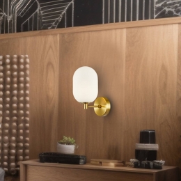Eko-LightWandlampAliasmetaalgoudkleurigopaalglas1-lamp