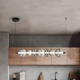 Eko-LightLEDhanglampDaphneglasgrijs-transparantlengte118cm