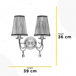 ONLIDeliawandlampbronskleurig2-lampsbreedte25cm