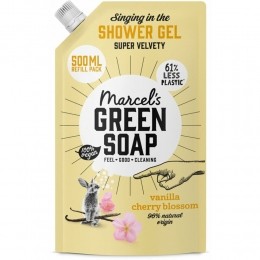 6xMarcelsGreenSoapShowerGelNavullingVanilleKersenbloesem500ml