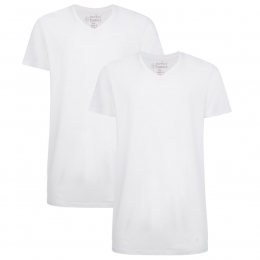 BambooBasicsV-halsT-shirtsVeloLongFit2PackWhiteXL