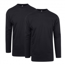 AlanRedLongsleeveT-shirtVirginia2PackRondeHalsBlackL