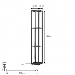 LindbyLEDvloerlampBirtastaandplankhoogte155cm