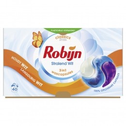 RobijnWascapsules3-in-1StralendWit40stuks
