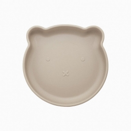 Dutsi-BeertjeSerie-SiliconenBabybord-BeertjeOntwerp-18cm-BPA-Vrij-Taupe