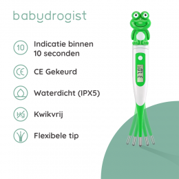 Babydrogist-DigitaleBabyThermometermetFlexibeleTip-Kikker