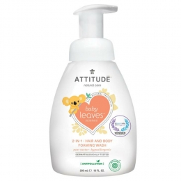 AttitudeBabyLeaves2-in-1HairandBodyFoamingWashPearNectar295ml