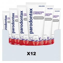 12xParodontaxStrenghtenProtectTandpastaWhitening75ml