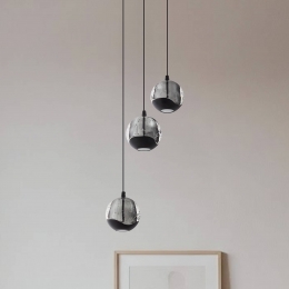 LucandeLEDhanglampHayleyzwart3-lampsglas