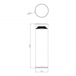 Deko-LightFaroLEDtuinpadverlichtinghoogte60cmdonkergrijsDALI3000K