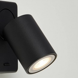SearchlightWandlampSwitchedzwartaluminiumschakelaarGU10