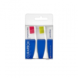 CuraproxHydrosonicOpzetborstelSensitiveDuoMagentaGroen2stuks