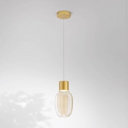 FabasLuceLEDhanglampLapo1-lampcognackleurig16cmglas