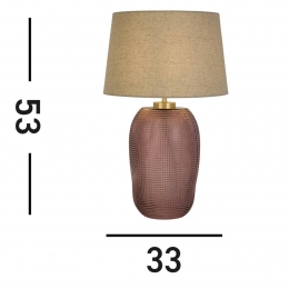 SearchlightAmethisttafellampbeigerozehoogte37cmtextielglas