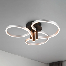 TrioLightingLEDplafondlampCarusoaluminiumzwart66cmmetaalCCTdimbaar