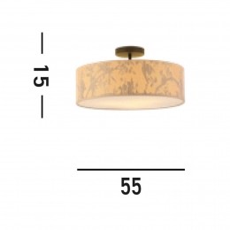 SearchlightIslaplafondlamp55cmbruinbeigebamboestaal