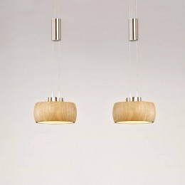 FISCHERHONSELLEDhanglampShine-Woodeikenhoutnikkel65cm2-lamps