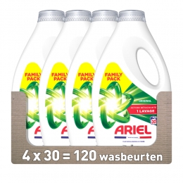 4xArielVloeibaarWasmiddelOriginal30Wasbeurten1350ml
