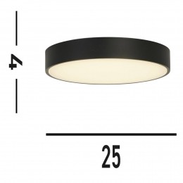 SearchlightPalmaLEDplafondlampzwart25cmstaalacryl