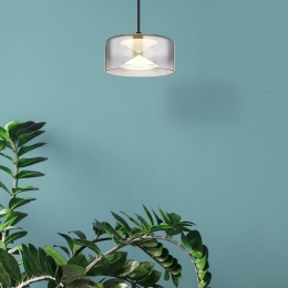 GloboBelindaLEDhanglamp15cmrookgrijsglas