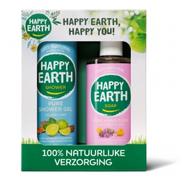 HappyEarth100NatuurlijkGiftsetDouchegelHandzeep2stuks