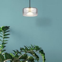 GloboBelindaLEDhanglamp15cmrookgrijsglas