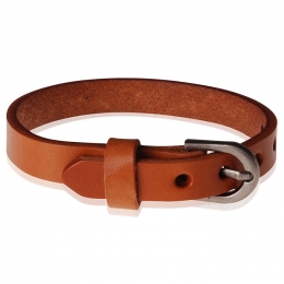 StoneValleylerenarmbandVerstelbaarGespLichtbruin