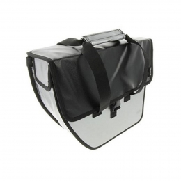 EnkeleShopperFietstasChopperZilverZwarteFlap