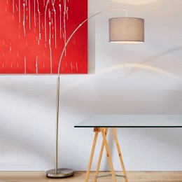 BrilliantVloerlampClariegrijsijzerkleurig180cmstofmetaal