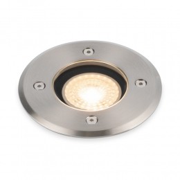 6xMaisydimbareLEDgrondspot-Rond-RVS-2700Kwarmwit-5Watt-IP67straalwaterdicht-3jaargarantieGrondspotbuiten230V