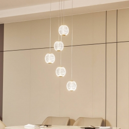 LucandehanglampIsmenia5-lampsmessingacryl