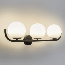 ForlightwandlampSferaTriplezwartglasbreedte58cm