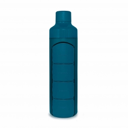 YOSBottleWaterflesMetPillendoos-Blauw