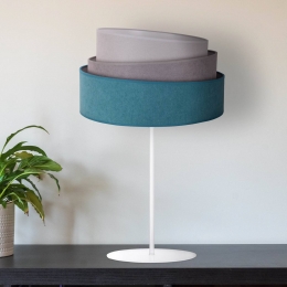 DuollaTafellampPastelTrioturquoisegrijslichtgrijsH50cm