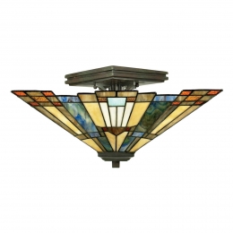 QUOIZELPlafondlampInglenookmetbontglas