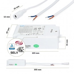 1-10VDimbareLEDPaneeltransformator36WBokeDCconnector