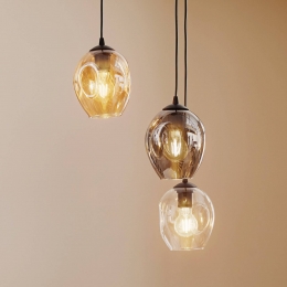 EMIBIGLIGHTINGHanglampStarlaglasgrafietamberhelder3-lampsrond