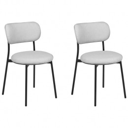 Beliani-CASEY-Eetkamerstoelensetvan2-Lichtgrijs-Polyester