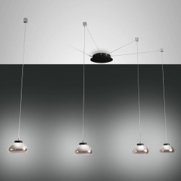 FabasLuceLEDhanglampArabella4lampszwartgrijshelder