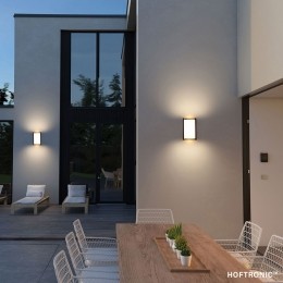 JasperLEDwandlamp-12Watt-3000Kwarmwit-IP54waterdicht-Zwart-Wandverlichtingvoorbinnenenbuiten-Modernvoorbinnenenbuiten