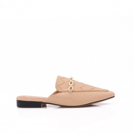 LoaferMetGoudenKettingBeige