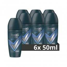6xRexonaMenDeodorantRollerAdvancedProtectionDryCobalt50ml