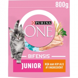 4xPurinaONEKattenvoerDroogJuniorKip800gr