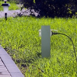 BuitenstopcontactpaaldonkergrijsIP44-2stopcontacten