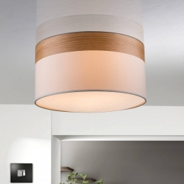 GloboAfstandplafondlampLibbacrme-hout