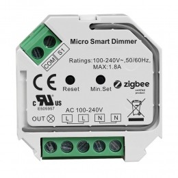 ZigbeeMiniLEDdimmerontvangerPro-Draadloos-maximaal400Watt-NoNeutral-IP20-Voorpulsdimmer