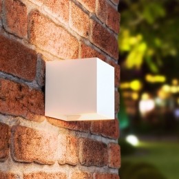 Kansas-LEDwandlampkubus-7Watt-3000Kwarmwit-UpDownlight-IP65-Wit-Binnenenbuitenvoorbinnenenbuiten