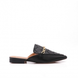 LoaferMetGoudenKettingZwart