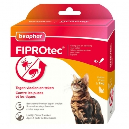 2xBeapharFiprotecAntiVlooiendruppelsKatvanaf1kg4stuks