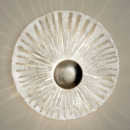 HollnderLEDwandlampPietrorondevormzilver
